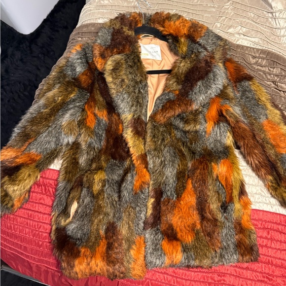 Multicolor Faux Fur Coat - Picture 1 of 6
